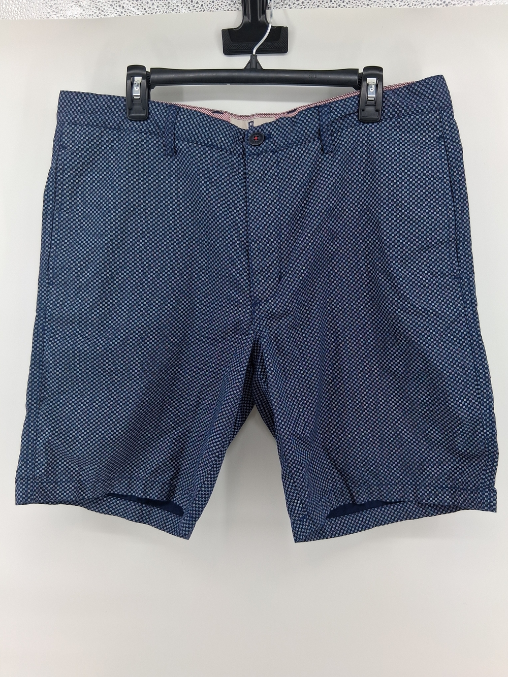 Steel and Jelly Men's Patterned Blue Flat Front Shorts